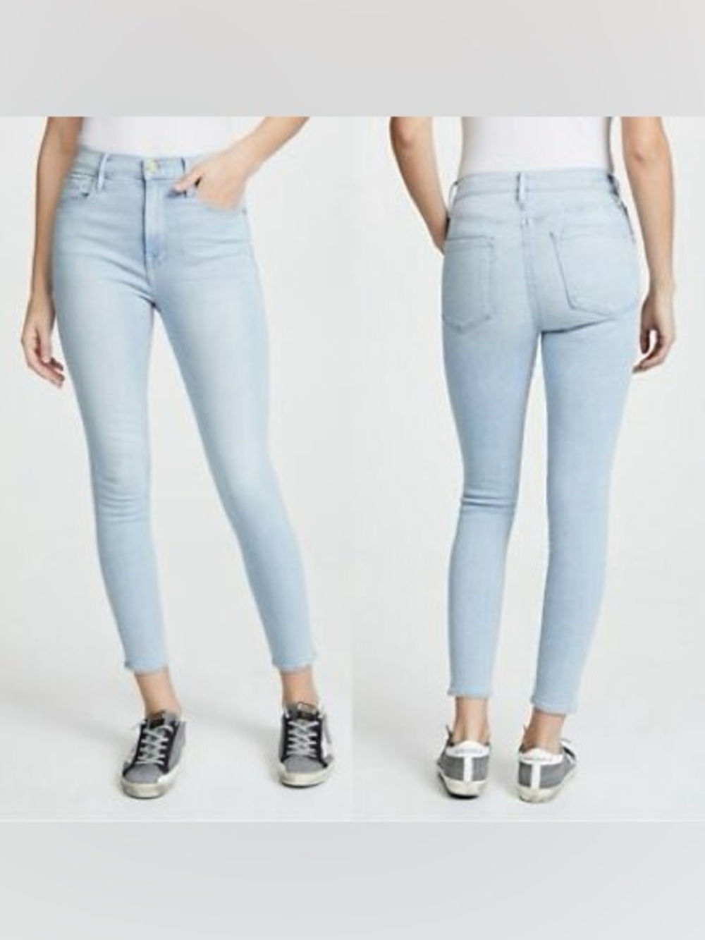 Frame Ali High Rise Cigarette Skinny Jeans in Tadley Blue Light‎ Wash size 24